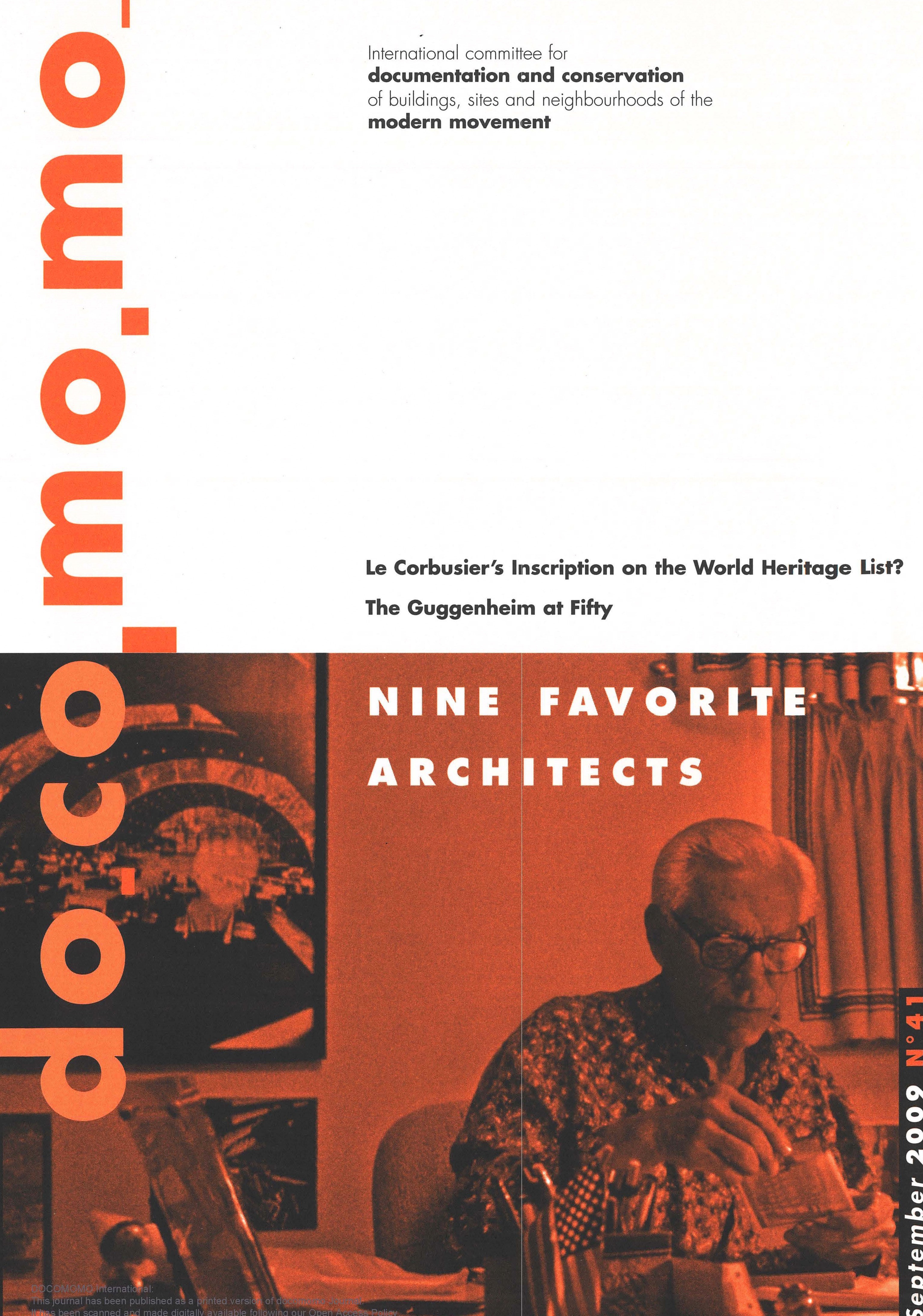 						View No. 41 (2009): Nine Favorite Architects
					