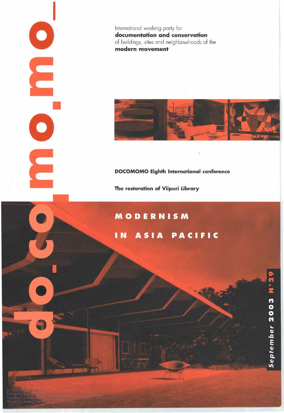 						View No. 29 (2003): Modernism in Asia Pacific
					