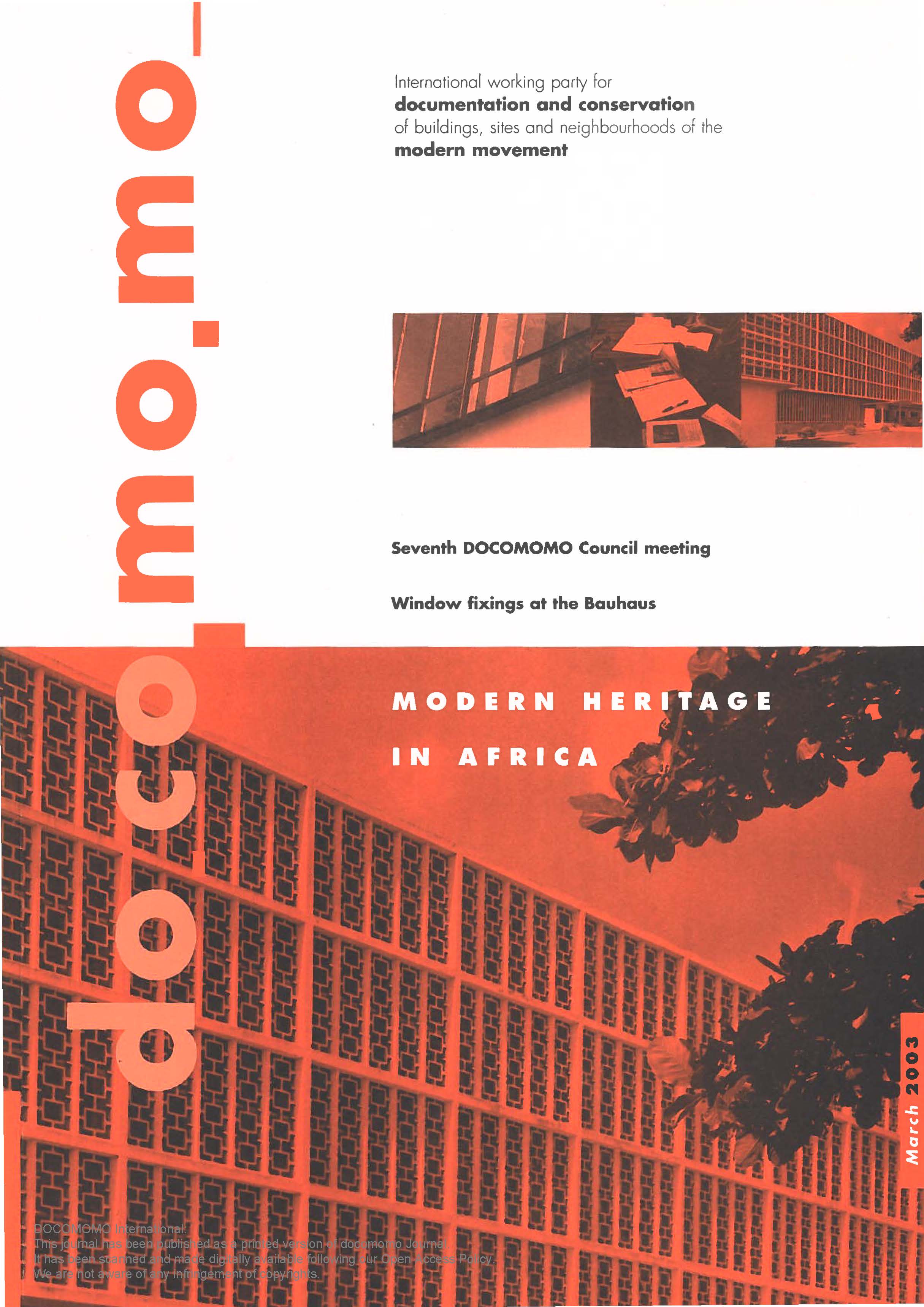 						View No. 28 (2003): Modern Heritage in Africa
					
